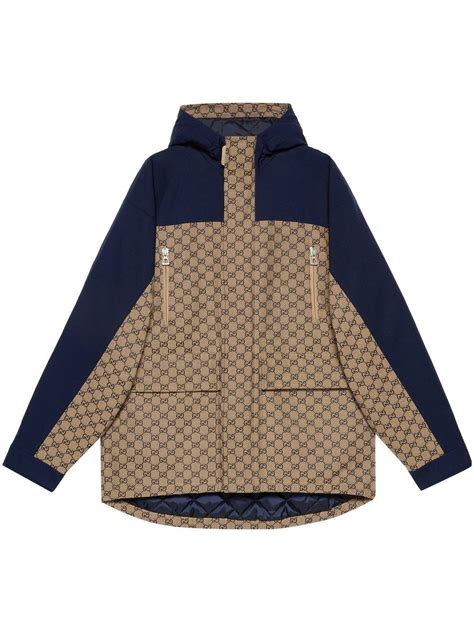 gucci hooded colorblock jacket|Gucci jacquard puffer jacket.